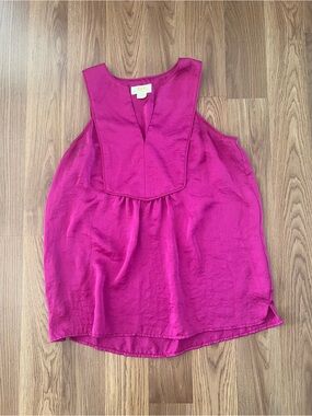 Maeve Bright Fuchsia Sleeveless V-Neck Flowy Tank